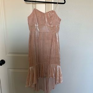 WAYF Crushed Velvet Strapless formal prom dress